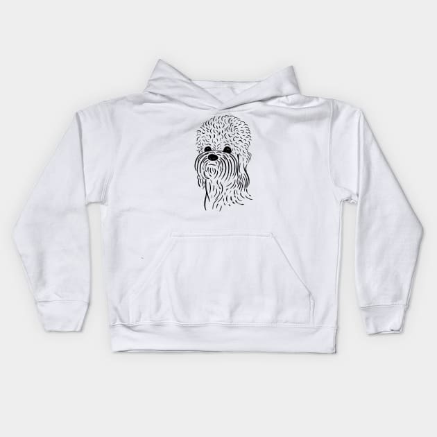 Dandie Dinmont Terrier (Black and White) Kids Hoodie by illucalliart